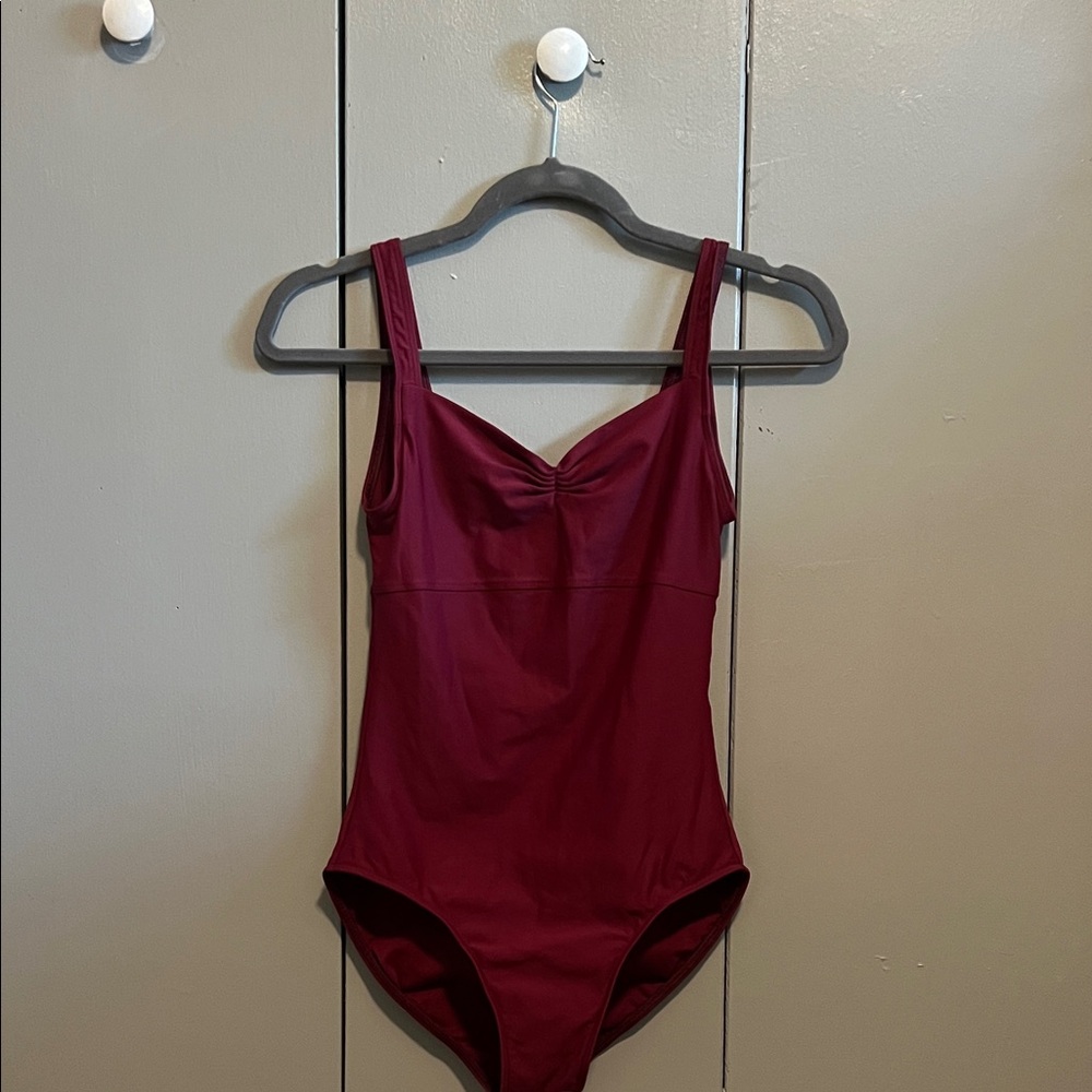 Wear Moi  Burgundy Women's leotard pinch front